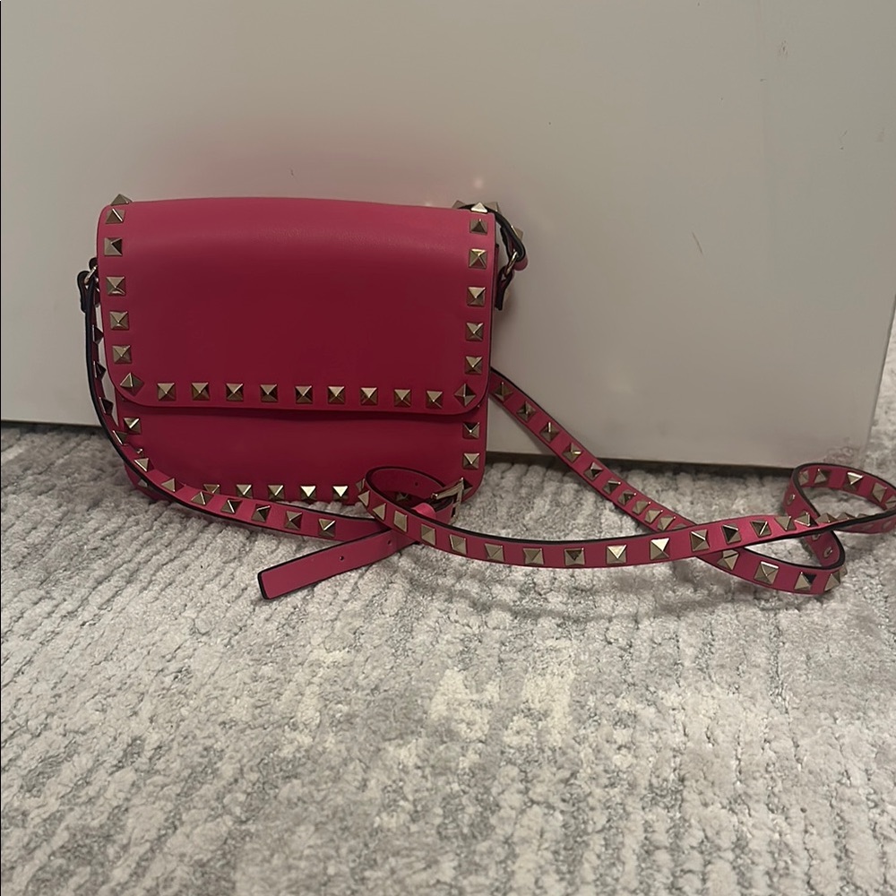 Pink Studded Crossbody Bag